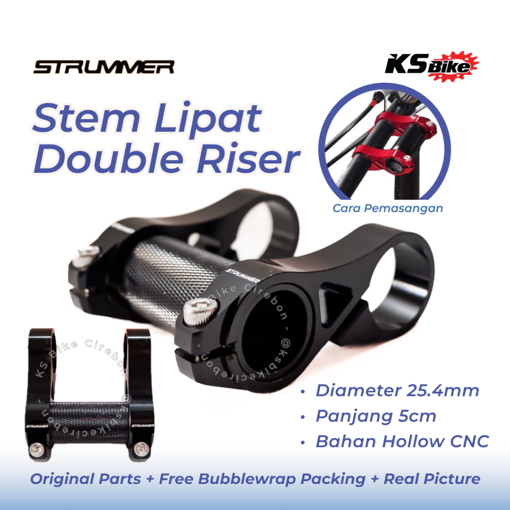 Jual Stem Riser Strummer Stang Sepeda Lipat 25.4mm ke 31.8mm Peninggi ...