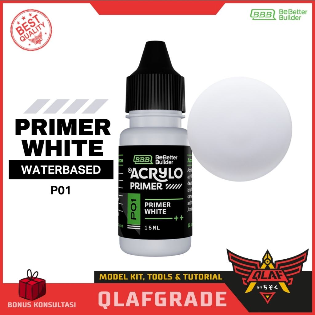 Jual ACRYLO PRIMER SURFACER P01 - WHITE putih cat acrylic handbrush ...