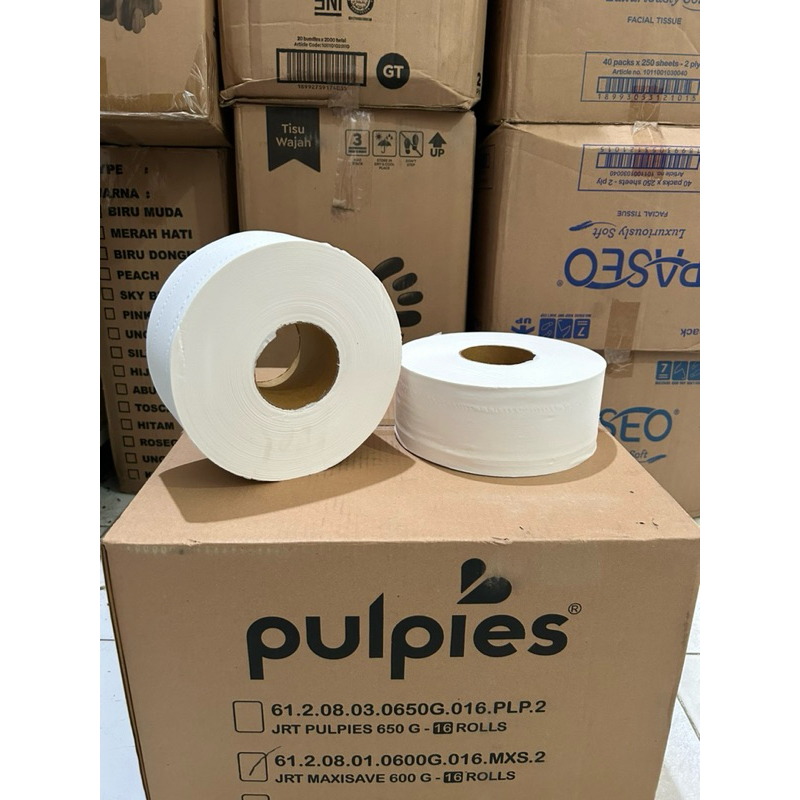 Jual Tisu tissue pulpies toilet jumbo roll jrt maxisave 600 G per ...