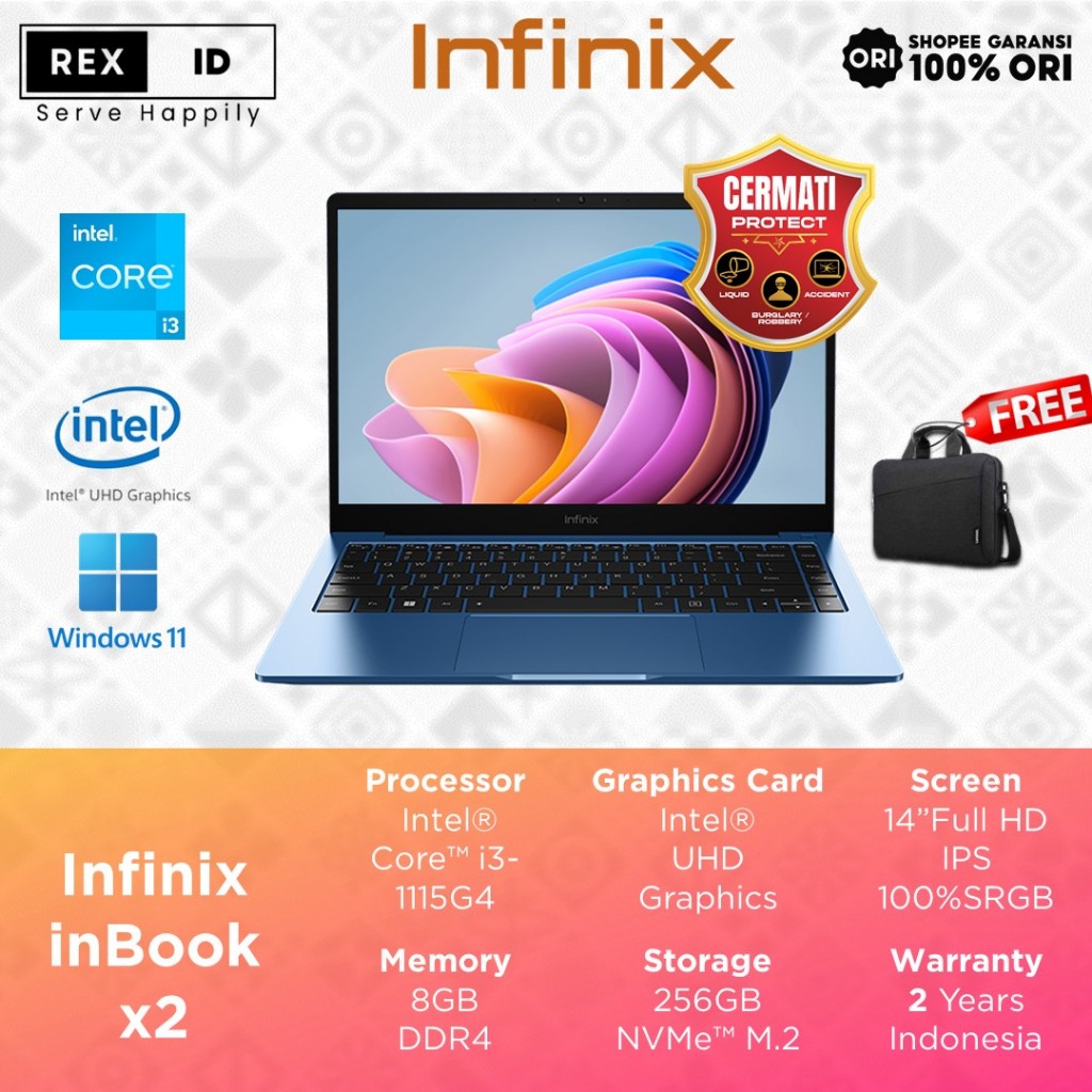 Jual Laptop Infinix i3 - 1115G4 8GB 512GB 14.0 