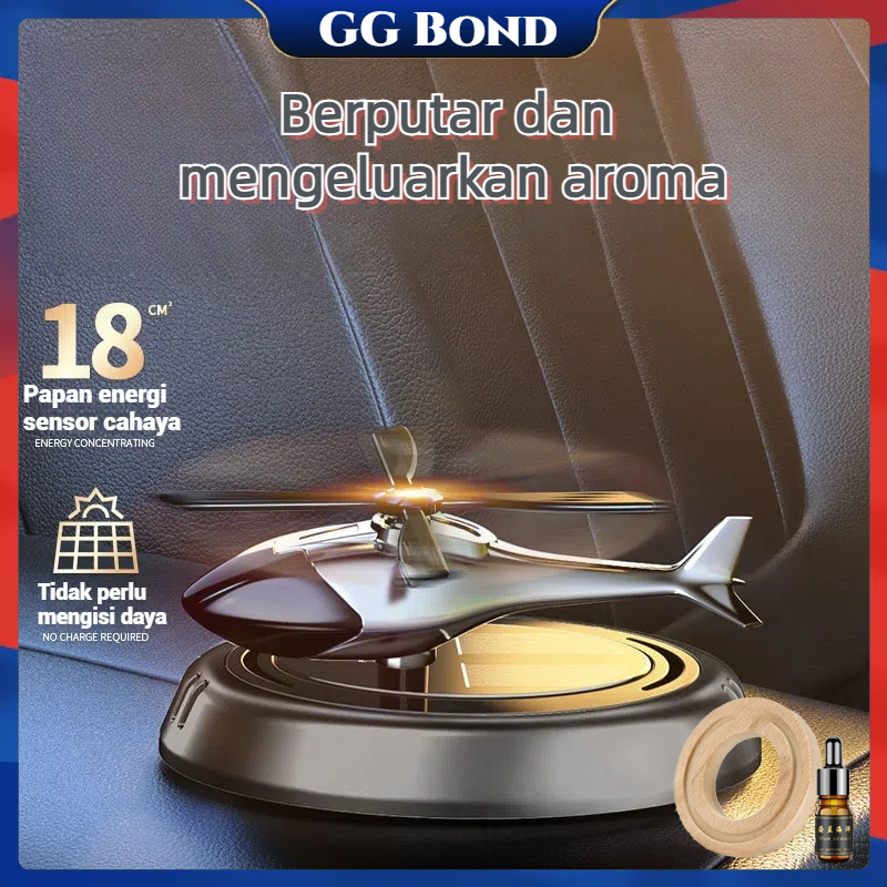 Auto Helikopter Luchtverfrisser – Zonne-energie, Met Propeller, Diffusor Op Dashboard, Inclusief 10ml Parfum, Rood/zilver