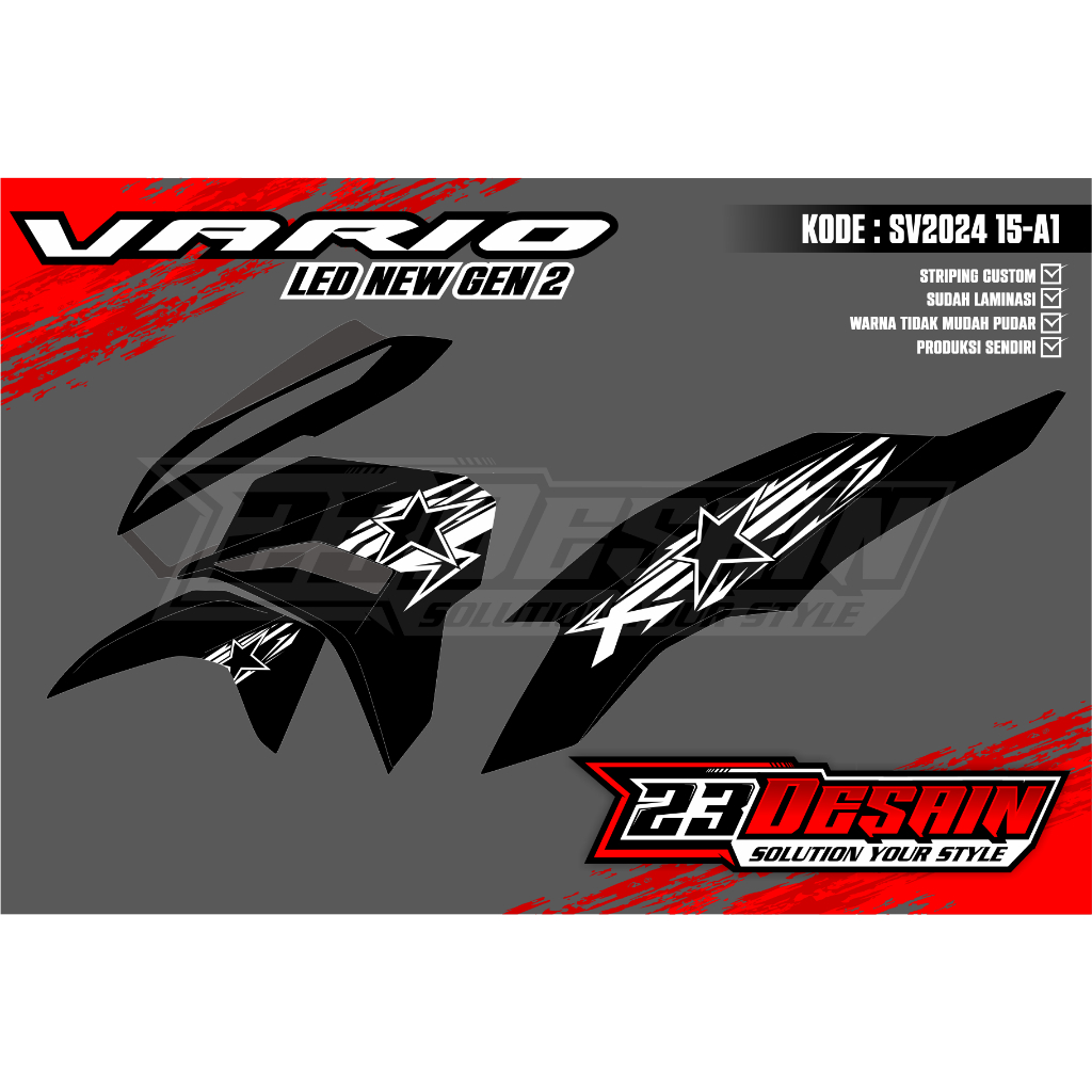 Jual striping sticker vario led new gen2 bintang 2024 striping vario ...