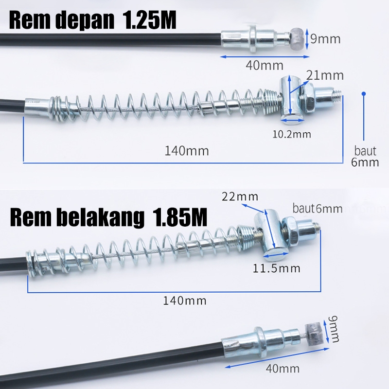 Jual Kabel Rem Sepeda Depan 1.25m 1.85m Belakang Kabel Rem Sepeda ...