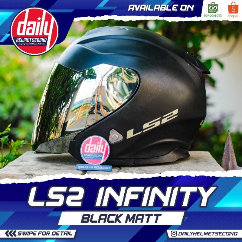 Jual LS2 INFINITY BLACK MATT (SIZE L) | Shopee Indonesia