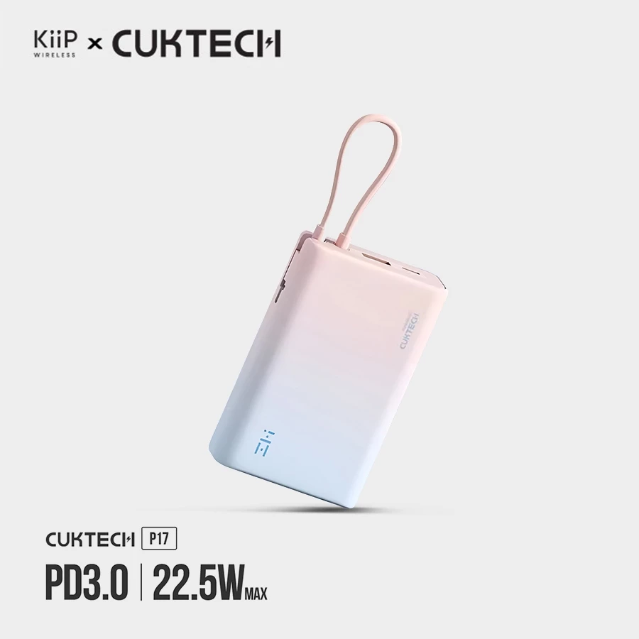 KiiP x Cuktech ZMI P17 Power Bank 10000mAh Type C Cable Fast Charging