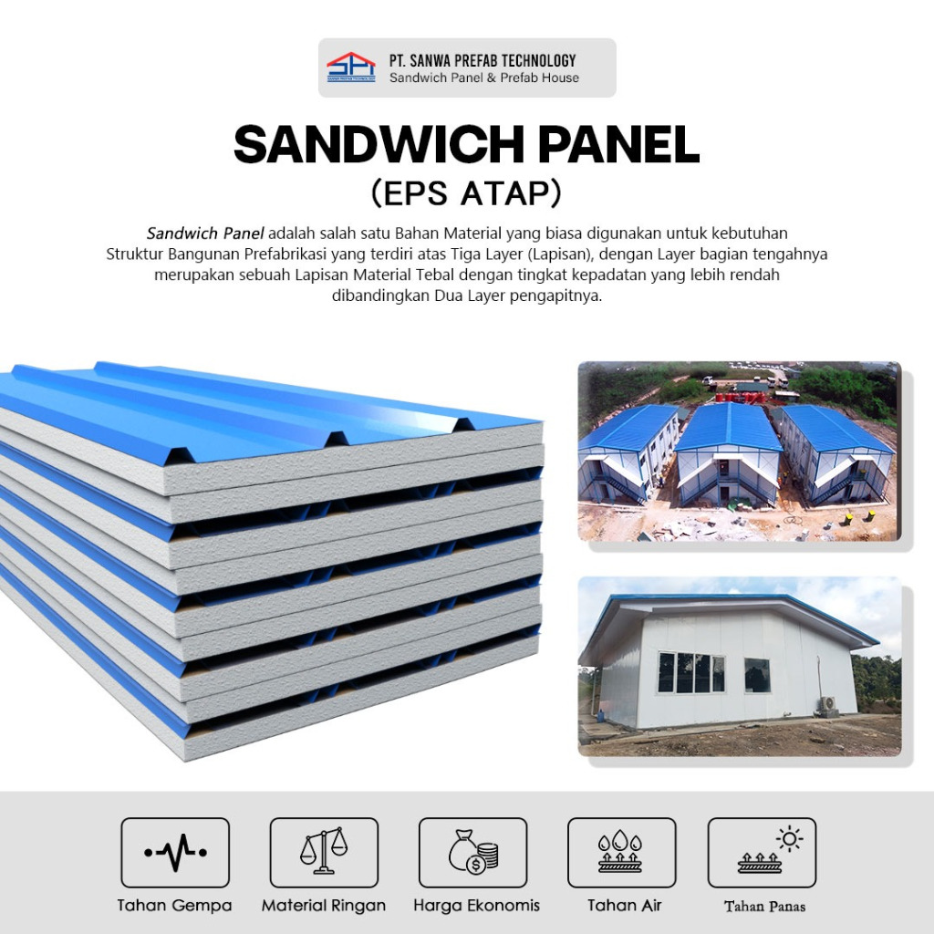 Jual Sanwa - Sandwich Panel Eps Atap Rumah Modular Prefabrikasi Office ...