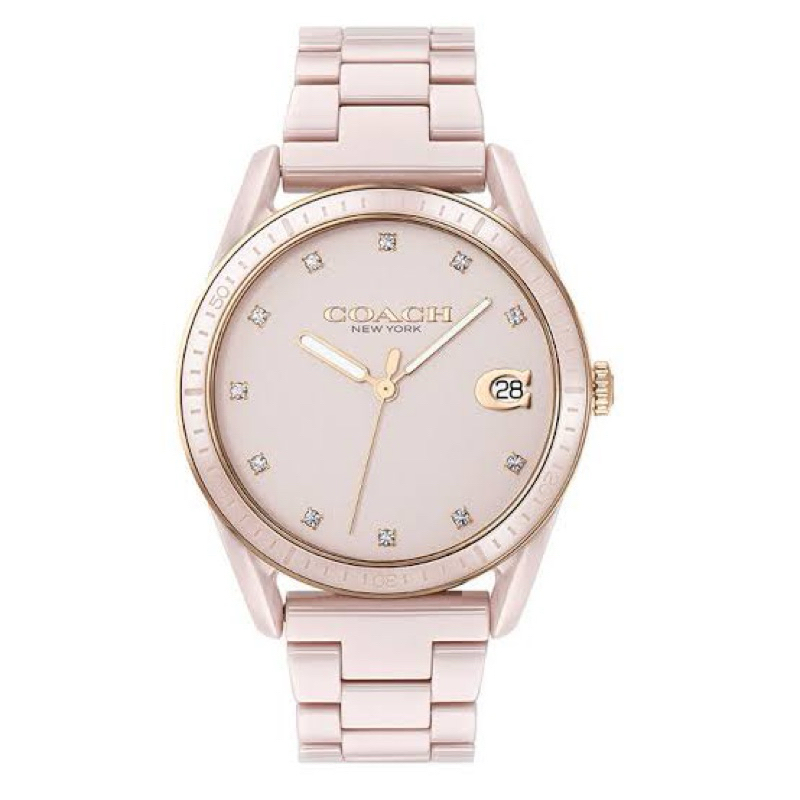 Jual [ORIGINAL 100%] Coach Ladies Watch Preston Crystal Accent Pink ...