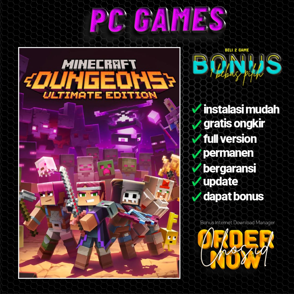 Jual Minecraft Dungeons Ultimate Edition | Game PC - Laptop | Shopee ...