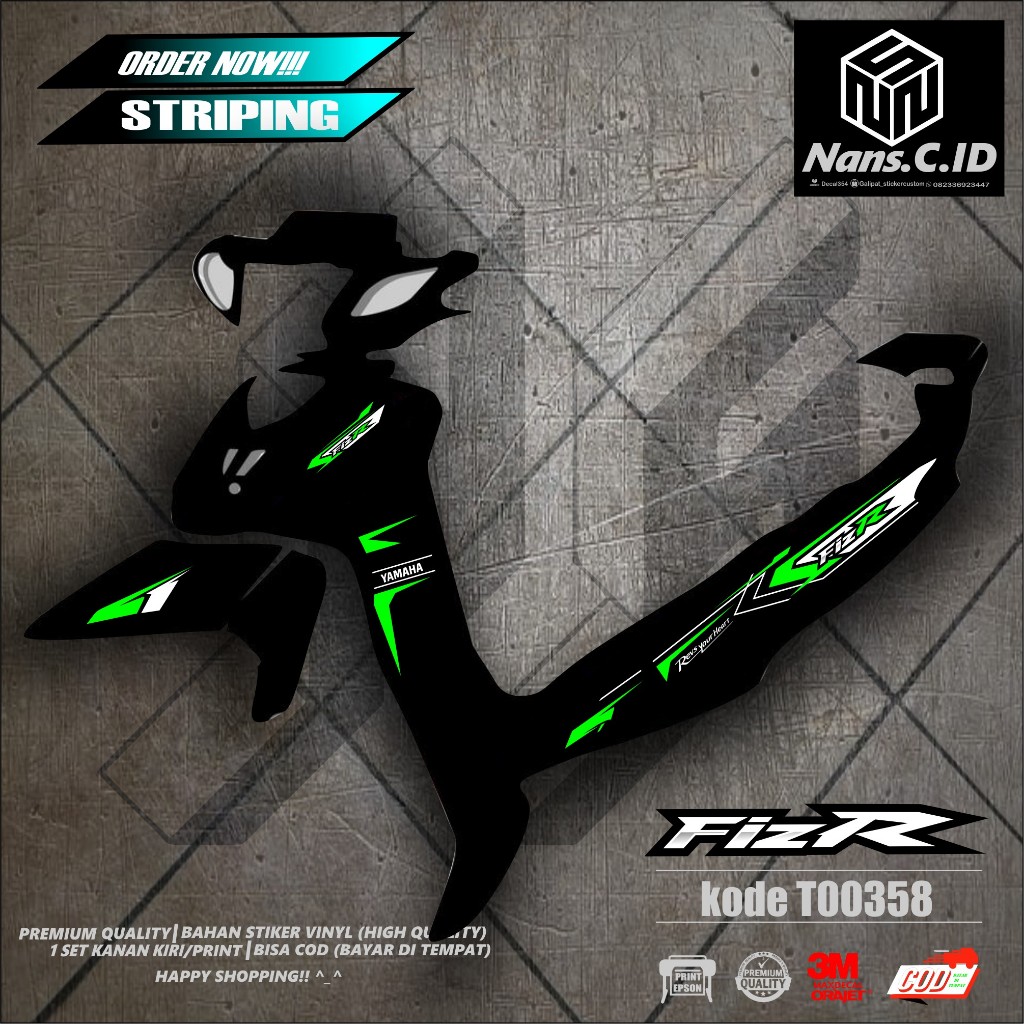 Jual TR0538 STRIPING FIZR/STICKER FIZR MOTIF SIMPEL SUDAH DI POTONG ...