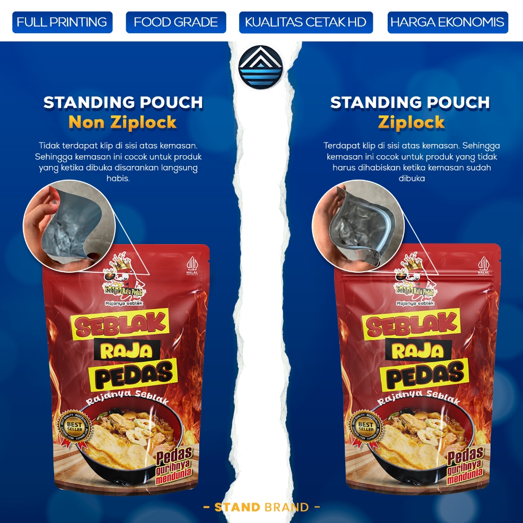 Jual Cetak Kemasan Standing Pouch 16x24cm Packaging Baso Aci Seblak ...