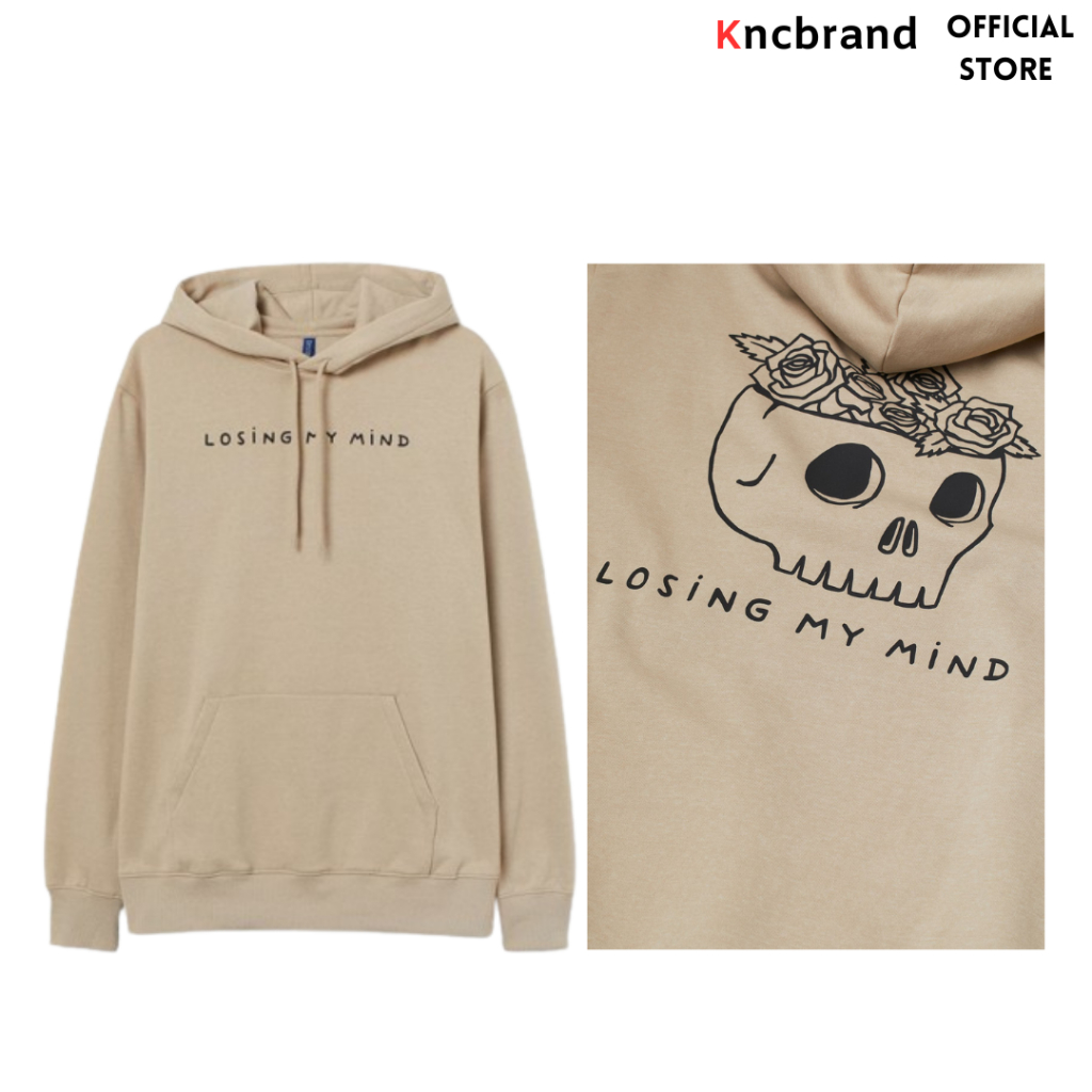 Jual H M Hoodie Losing My Mind Cream Unisex Shopee Indonesia