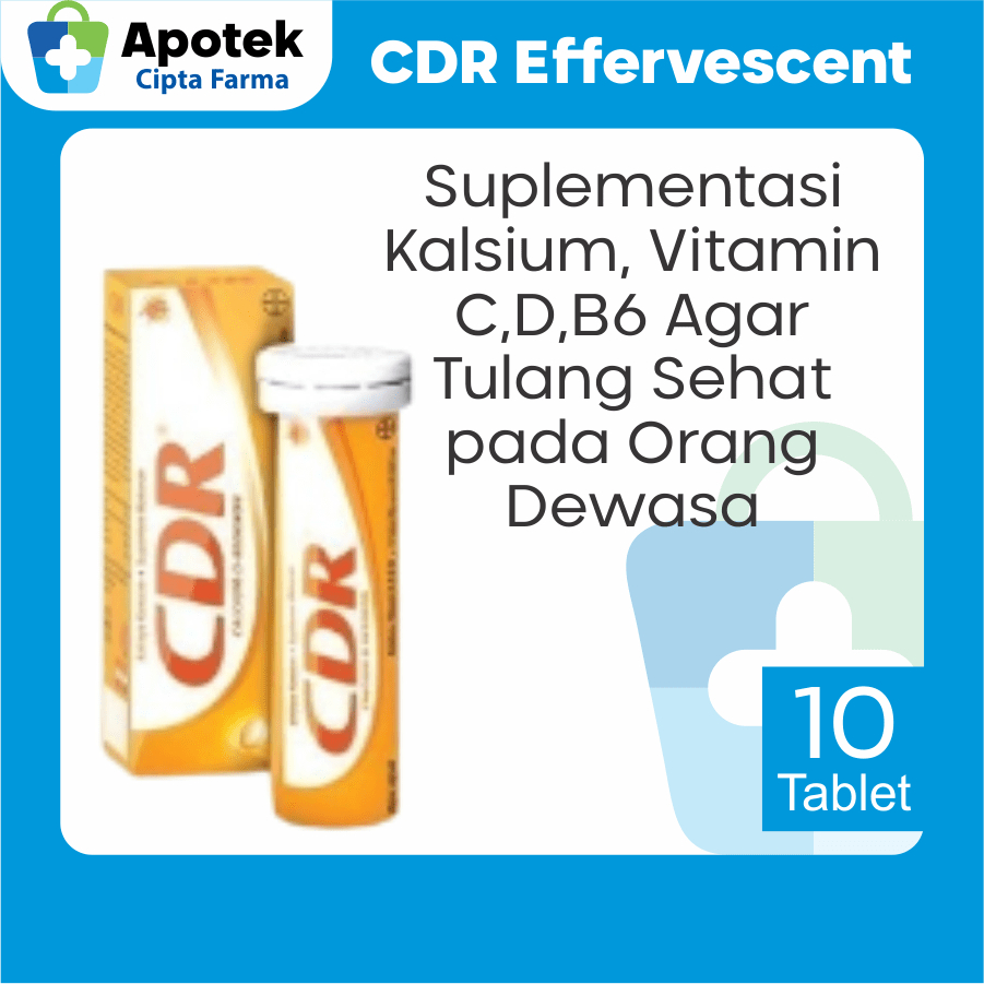 Jual CDR Effervescent CD R 10 Tablet Vitamin CDR Suplemen Kalsium