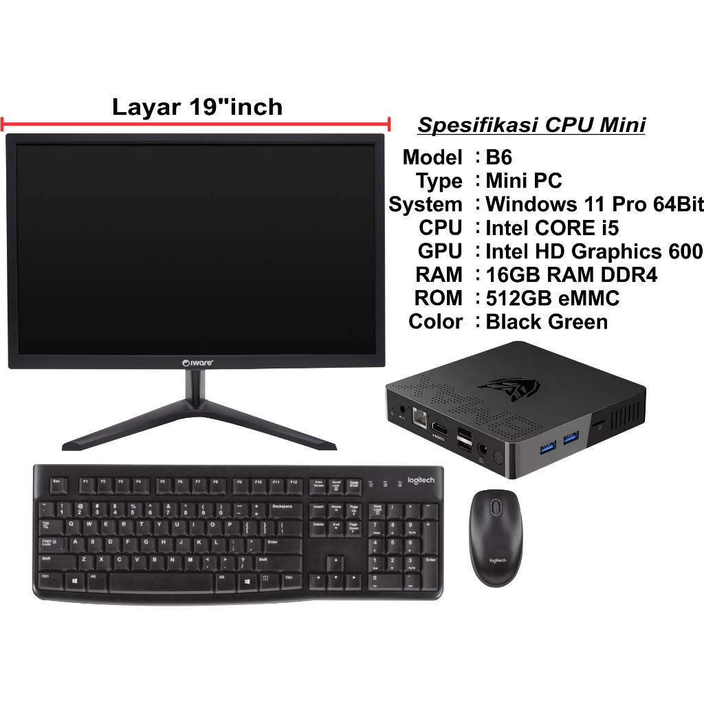 Jual ( PAKET 7 ) Paket Komputer Lengkap Windows Full Set Komplit Kantor ...