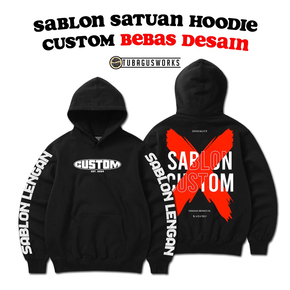Jual SABLON HOODIE SWEATER SATUAN PRINT LUSINAN PLASTISOL Shopee