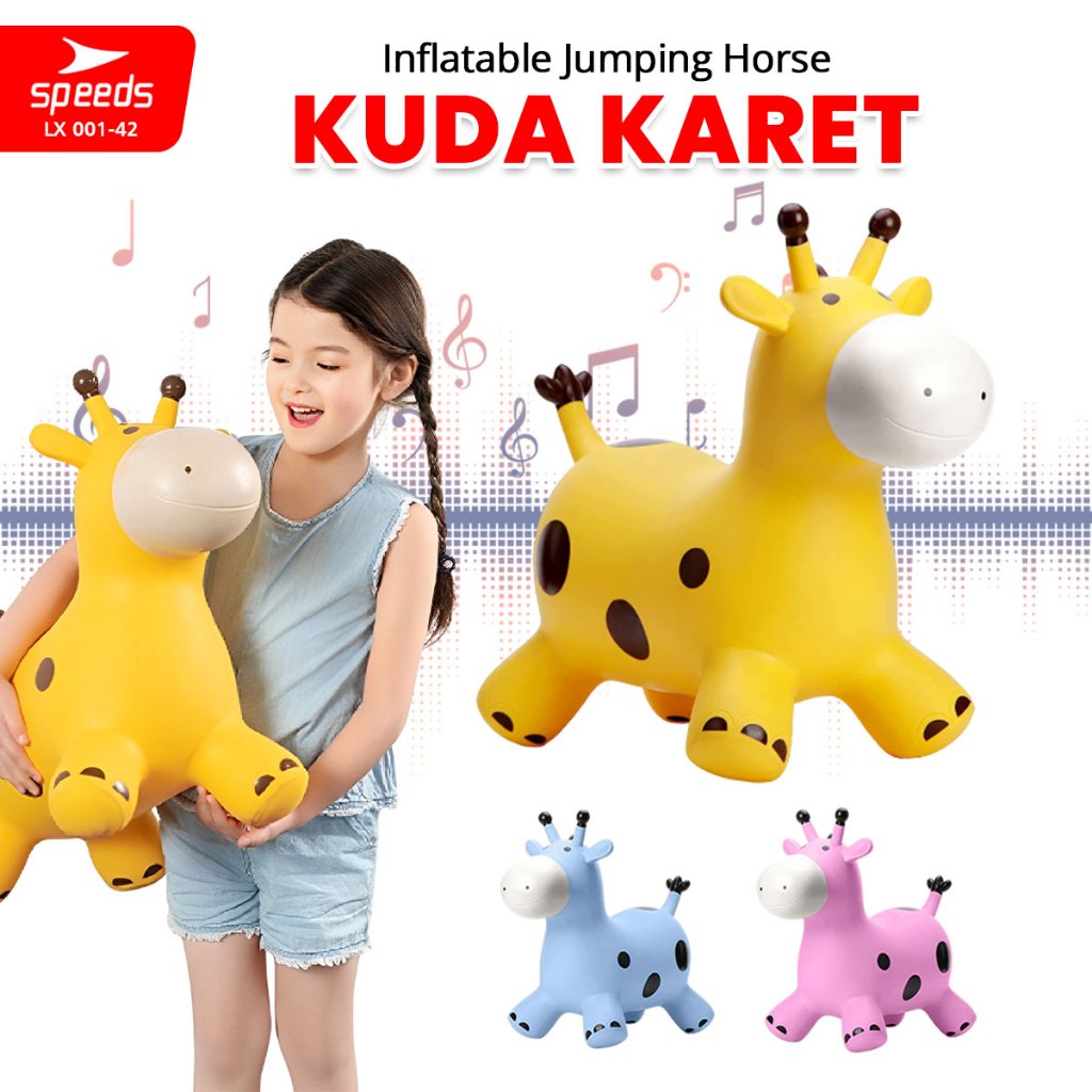Jual SPEEDS Jumping Animal Mainan Kuda Karet Tebal Musik Mainan Anak ...