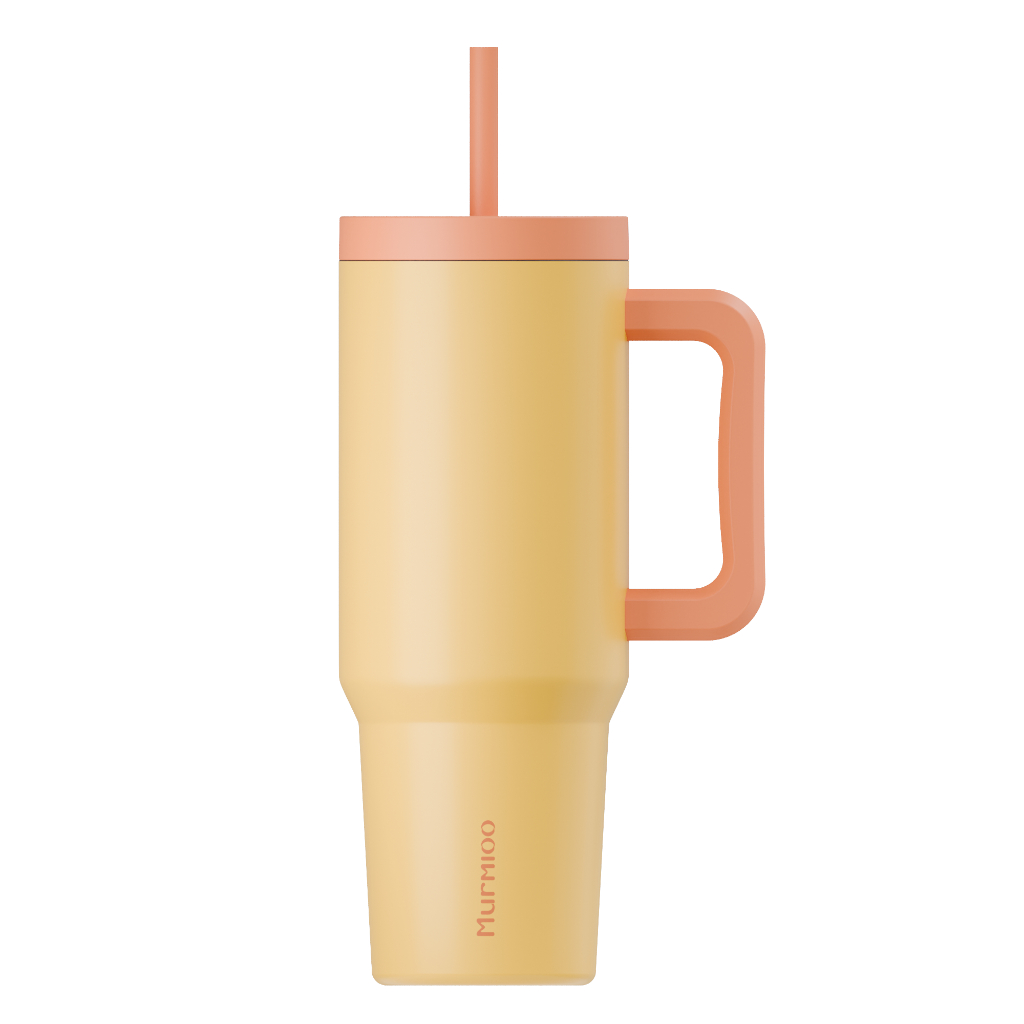 Murmioo 1200ml Straw Lid Tumbler With Handle, Coffee Tumbler Cups,  Insulated Reusable Stainless Steel Travel Coffee Mug for Office Outdoor, 