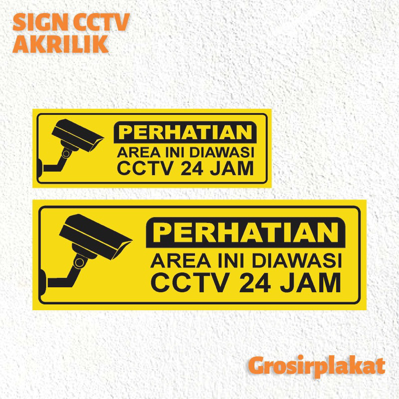 Jual CCTV Akrilik Custom Sign Perhatian CCTV Akrilik SIGN ACRYLIC CCTV ...