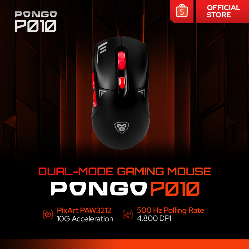 Jual PONGO GAMING Pongo P010 Gaming Mouse Dual Mode | Shopee Indonesia