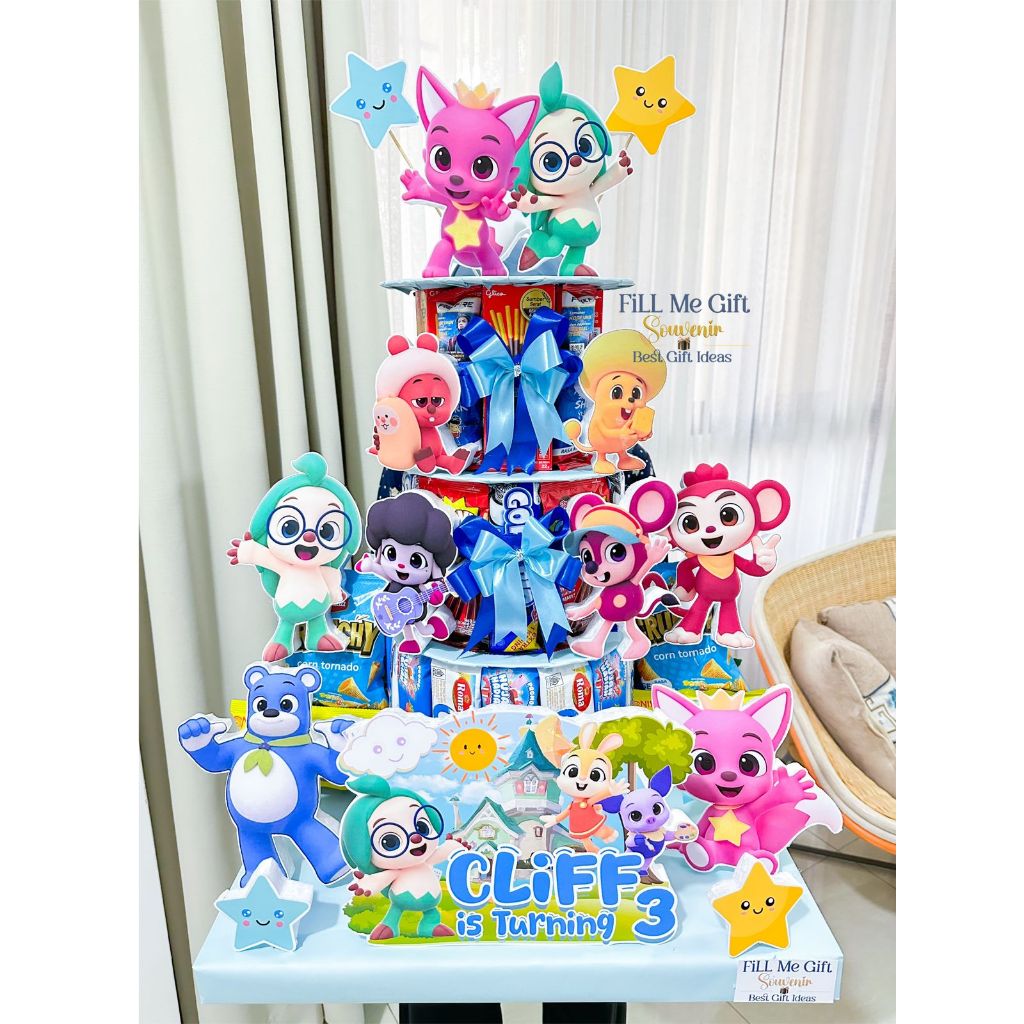Jual BK - Pinkfong - Snack Tower Cake Tart Birthday / Kado Ulang Tahun ...