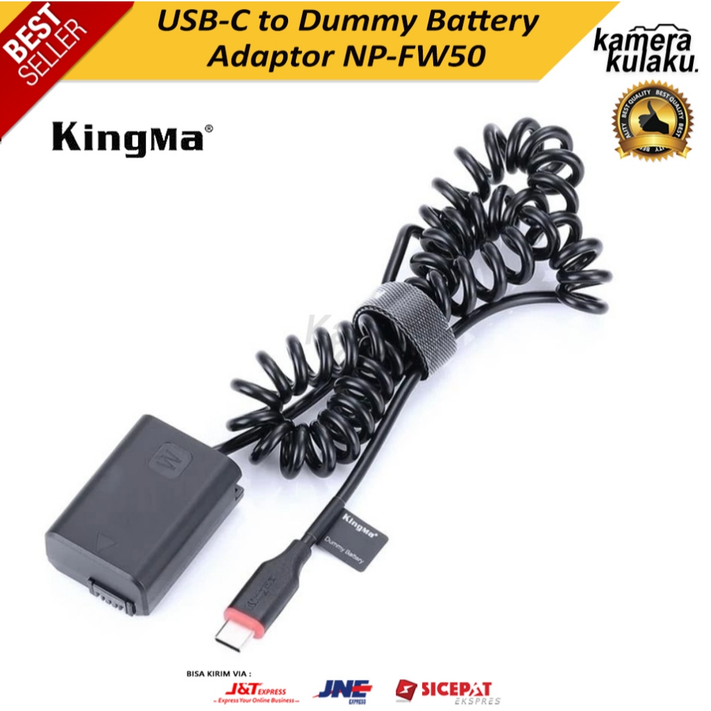 KingMa TC-NP-FW50 Dummy Battery Adaptor NP-FW50 Battery Replacement With Type-C PD/QC Spring Power Adapter Cable For Son | Welcome To The Largest Lighting Studio Equipment Store In Malaysia - View #4
