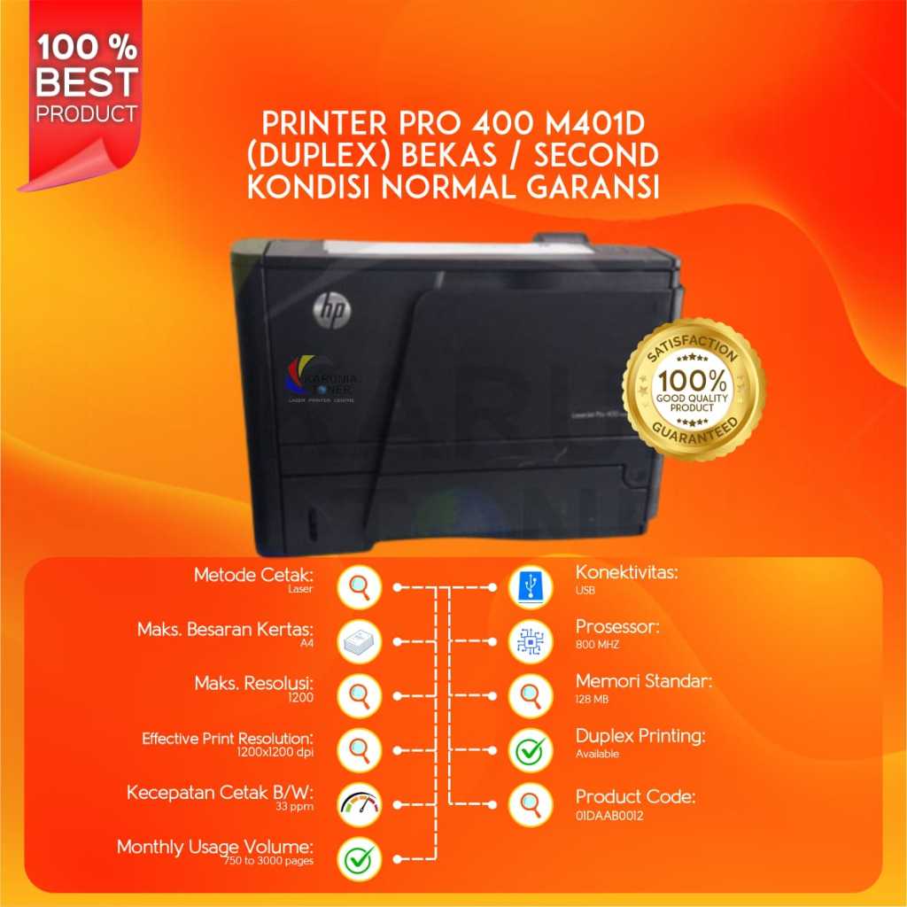 Jual PRINTER PRO 400 M401d (duplex) bekas / second kondisi normal ...