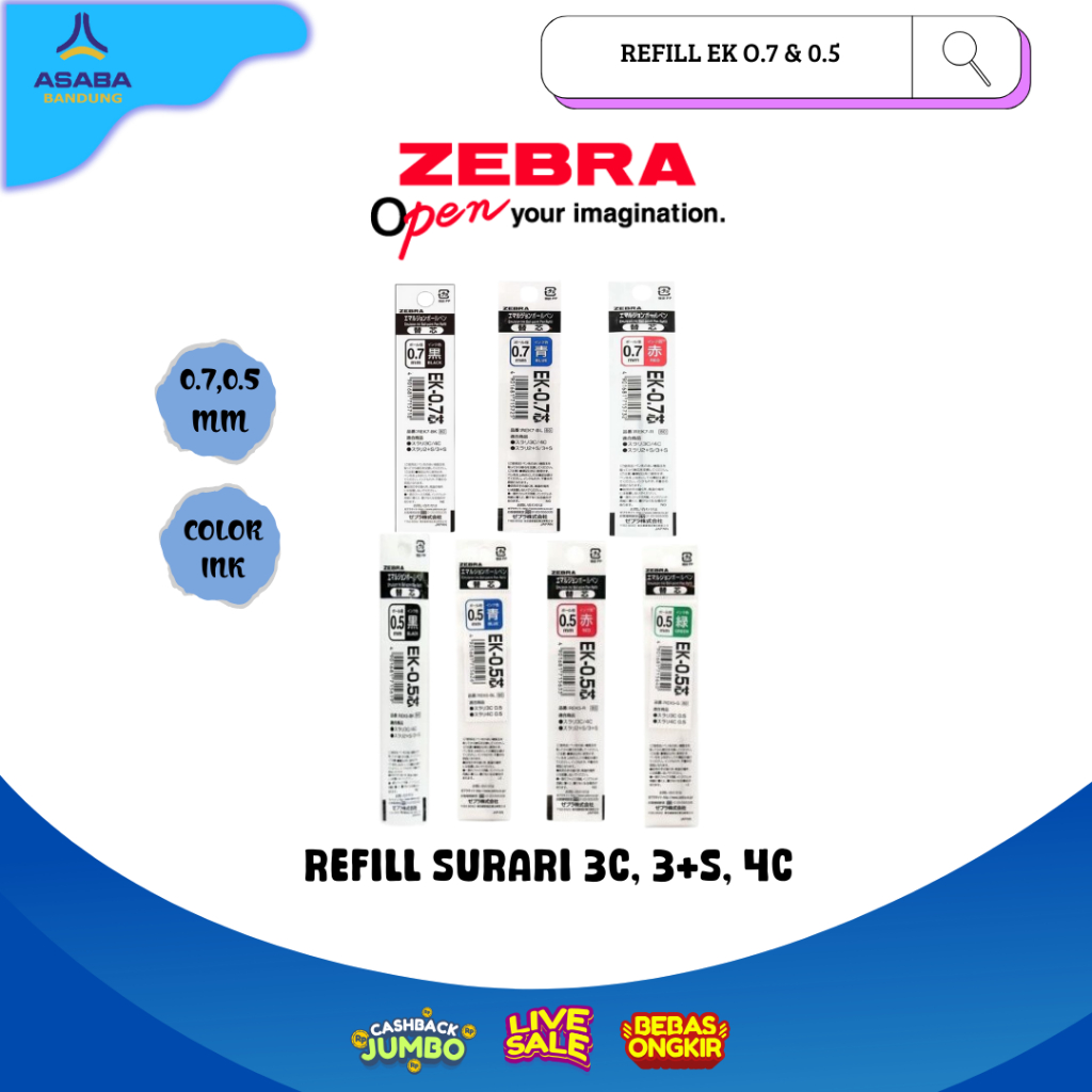 Jual Asaba Bandung - Zebra Refill EK 07 dan 05 MM | Shopee Indonesia