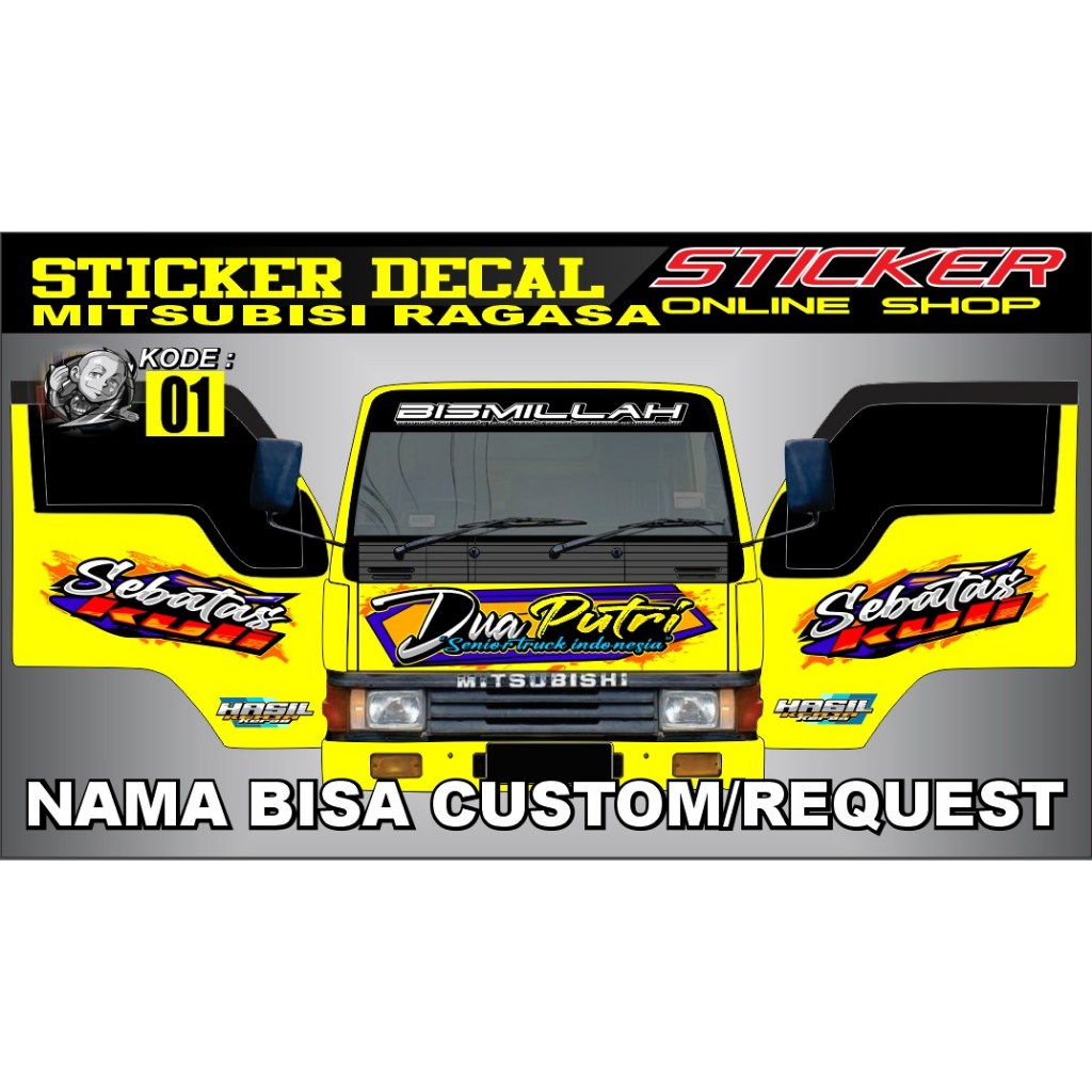 Jual Stiker decal truck ragasa print laminasi Stiker decal print murah ...