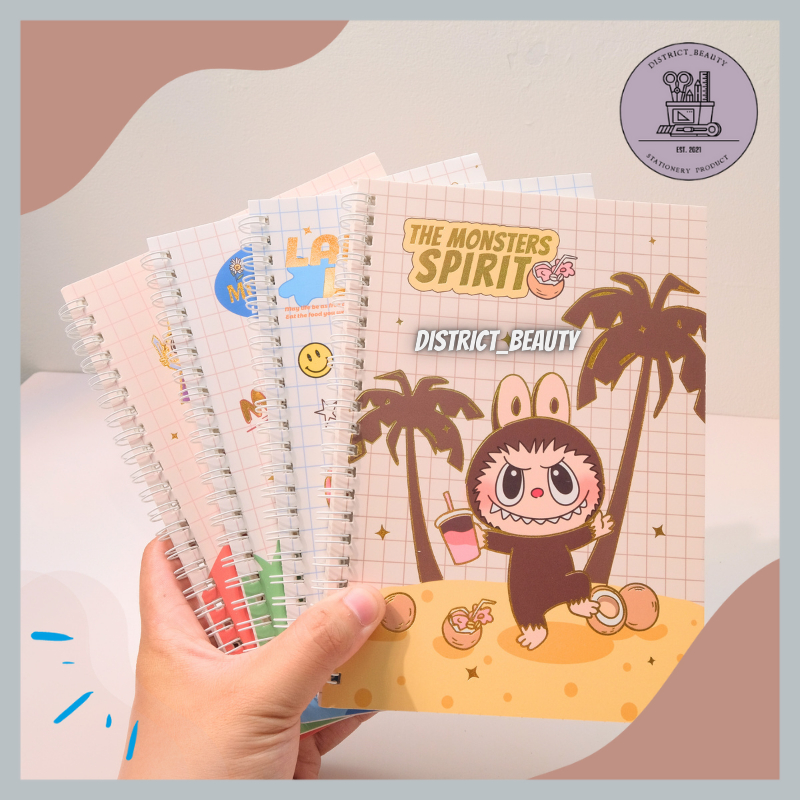 Jual BUKU SPIRAL A5 LABUBU NOTE BOOK RING BUKU TULIS BERGARIS MOTIF ...