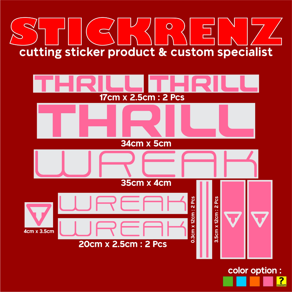Jual Cutting Sticker Stiker Frame Sepeda Roadbike, MTB, Thrill Wreak ...