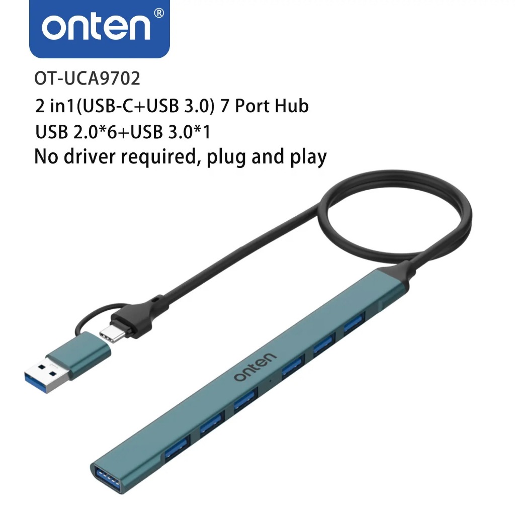 Onten OTN-UCA9702 USB-A/USB 3.0 7-Poerts HUB