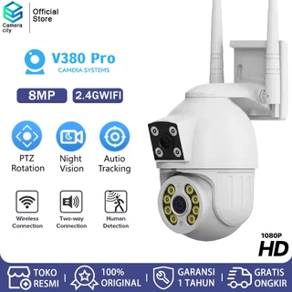 CAMERACITY CCTV V380 Pro Dual Lens Kamera Outdoor WIFI 1080P Motion Detection Two-Way Audio Night Vision Waterproof Security