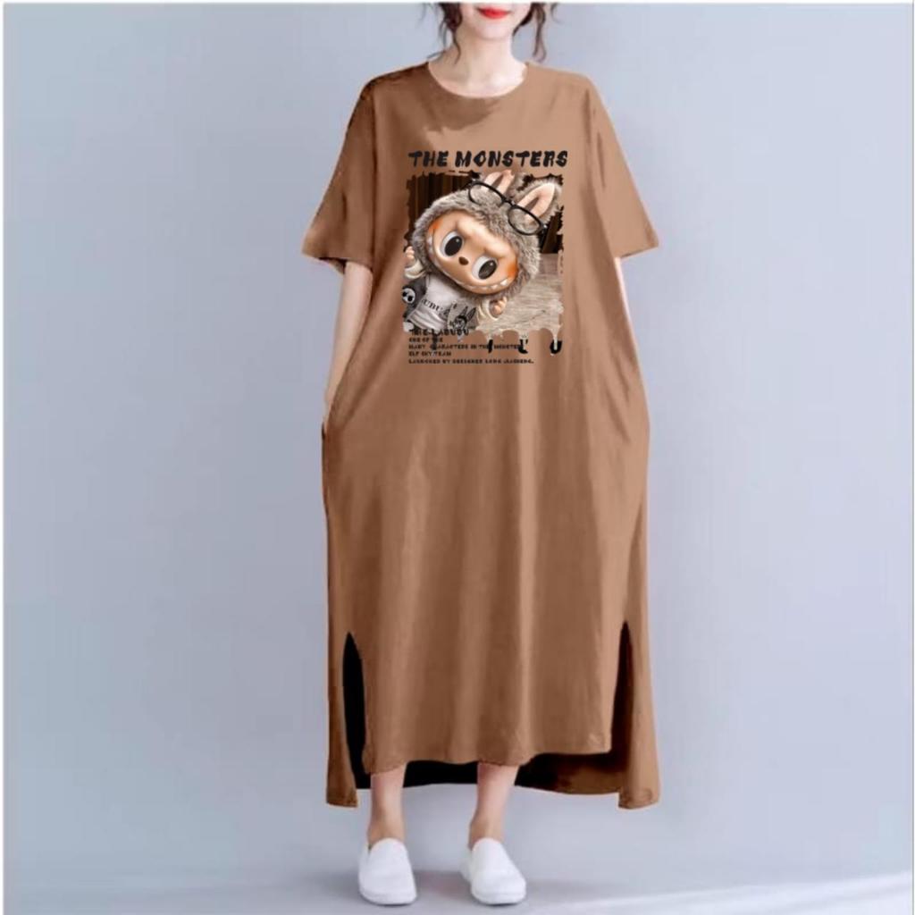 Jual long dress labubu wanita jumbo 45 kg - 120 kg/long dress oversize ...