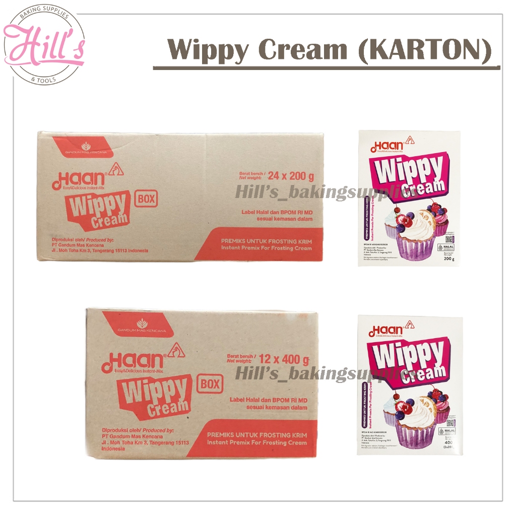 Jual ( KARTON ) HAAN WIPPY CREAM ( 400 GR = 12 pcs ) ( 200 GR = 24 pcs ...