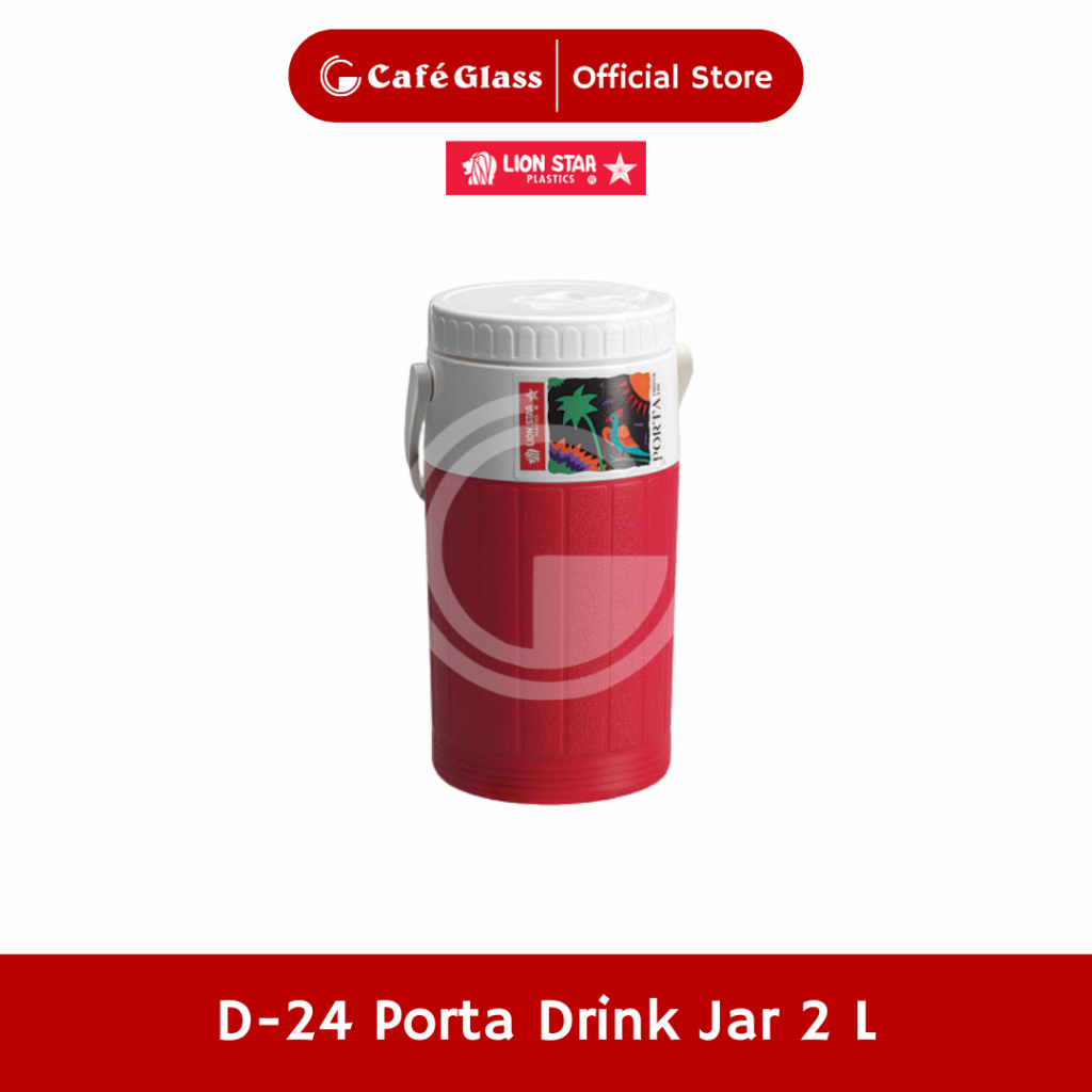 Tempat Air Minum 2L + Kran - Drink Jar Plastik - Porta Drink (D-24) Lion Star