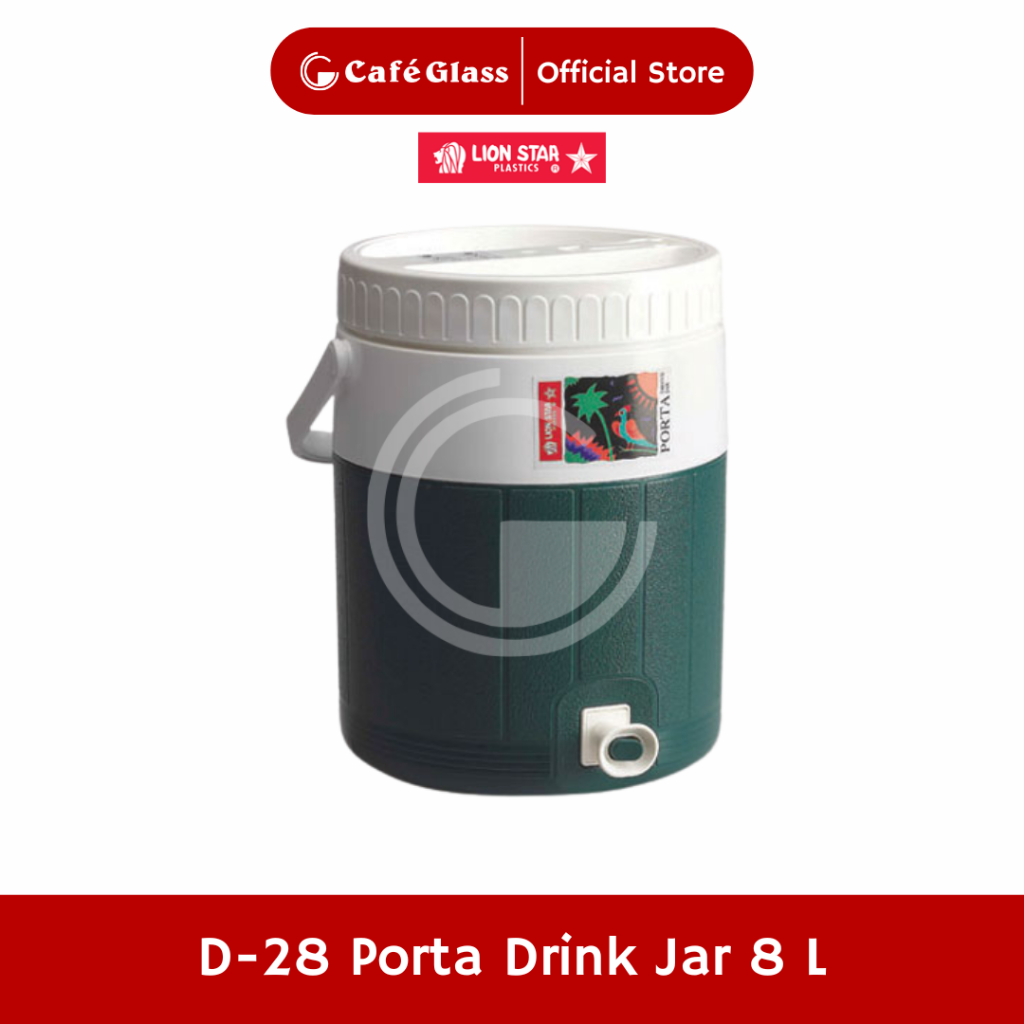 Tempat Air Minum 8L + Kran - Drink Jar Plastik - Porta Drink (D-28) Lion Star
