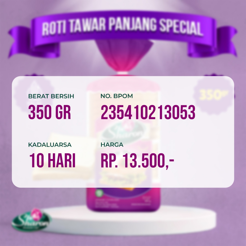 Jual Sharon Bakery Roti Tawar Panjang Spesial 350gr | Shopee Indonesia