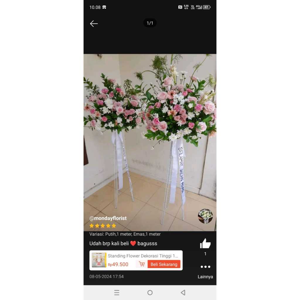 Jual standing flowers decorasion/standing besi/stand flower/tiang besi ...