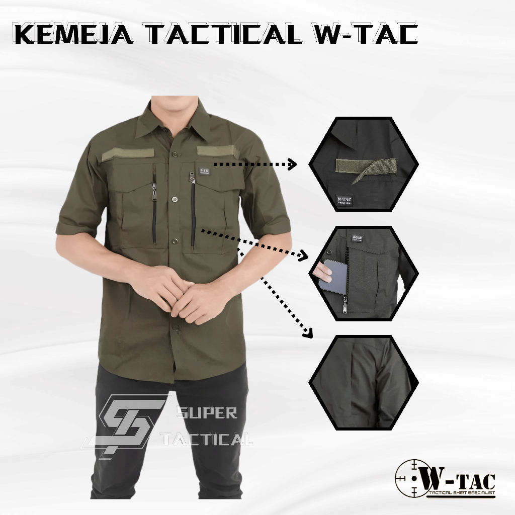 Jual Kemeja Tactical W-Tac Pria Lengan Pendek Baju Outdoor Lapangan ...