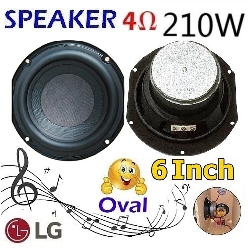 Speaker Oval Inch 100W 210W Ohm Audio Subwoofer HIFI Musik Home  Teather 6inch 4R 100Watt 210 Watt Single Magnet