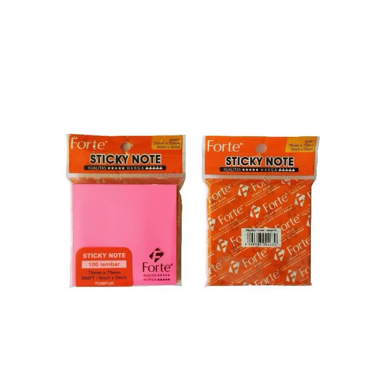 Jual Sticky Notes Forte 654T / Memo tempel warna 75mmx75mm (100 lembar ...