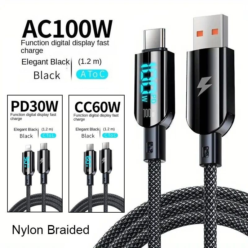 Jual Kabel Data 30/60/100W Super Fast Charging USB To Type C / Type C ...