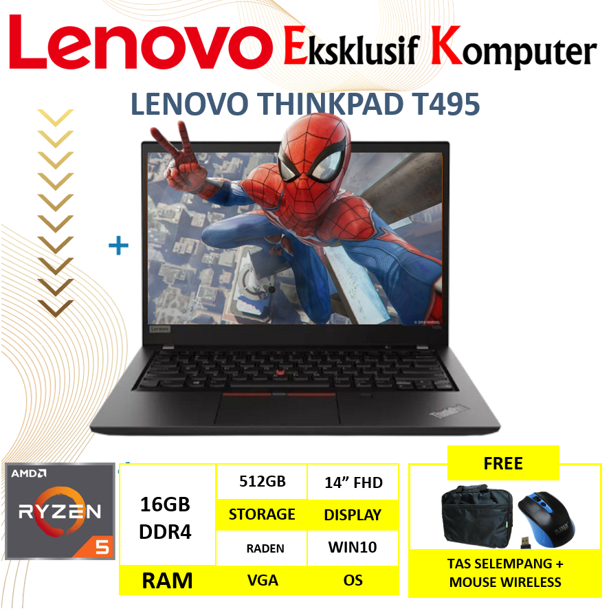 Jual Laptop Lenovo Thinkpad T495 Amd Ryzen 5 Pro 3500U 16GB 512GB SSD ...