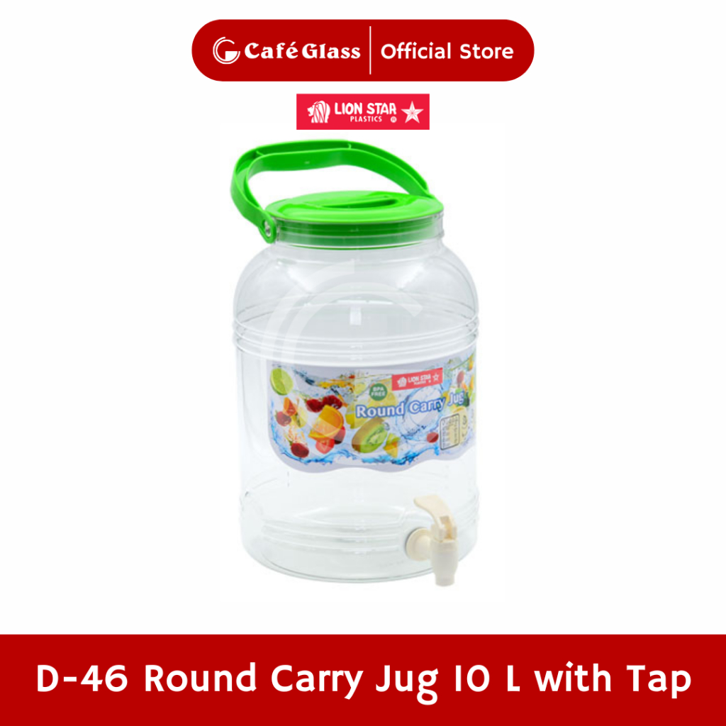 Water Dispenser Bulat Portable  + Handle 10L - Tempat Air Es  (D-46) - Drink Jar Lion Star
