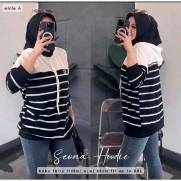 Luphi Blouse Linea Blouse Atasan Salur Blouse Garis