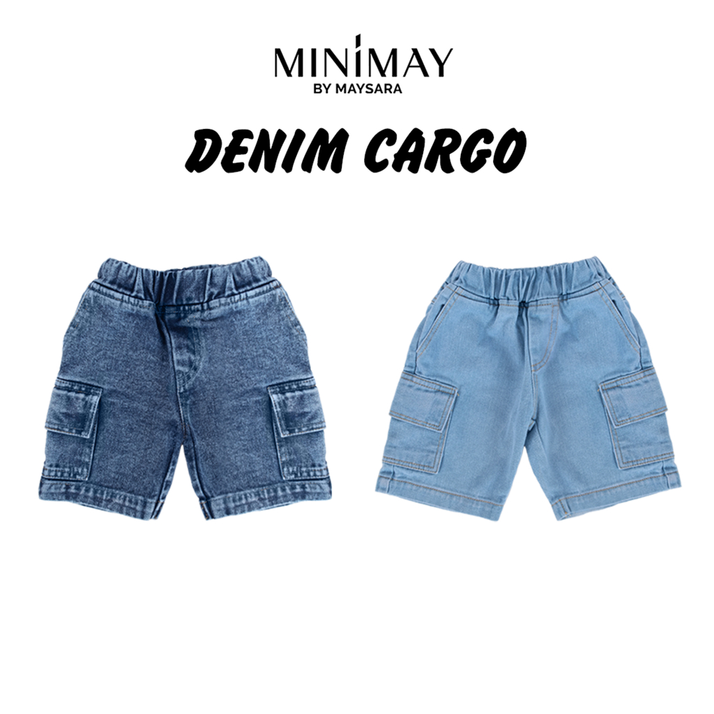 Little M Kantong Miring Celana Pendek Denim Anak Laki-laki