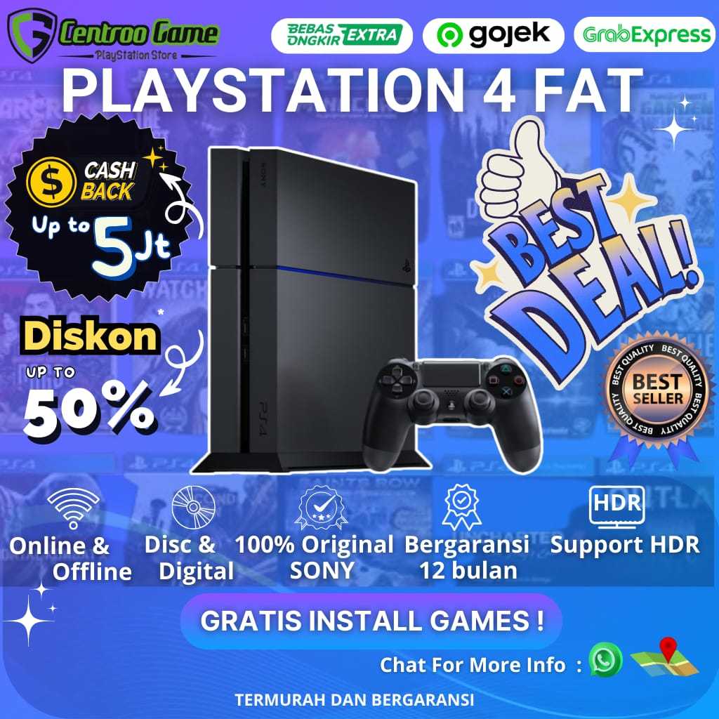 PS4 Fat 500GB -1TB SONY Bonus Banyak Hitz Games