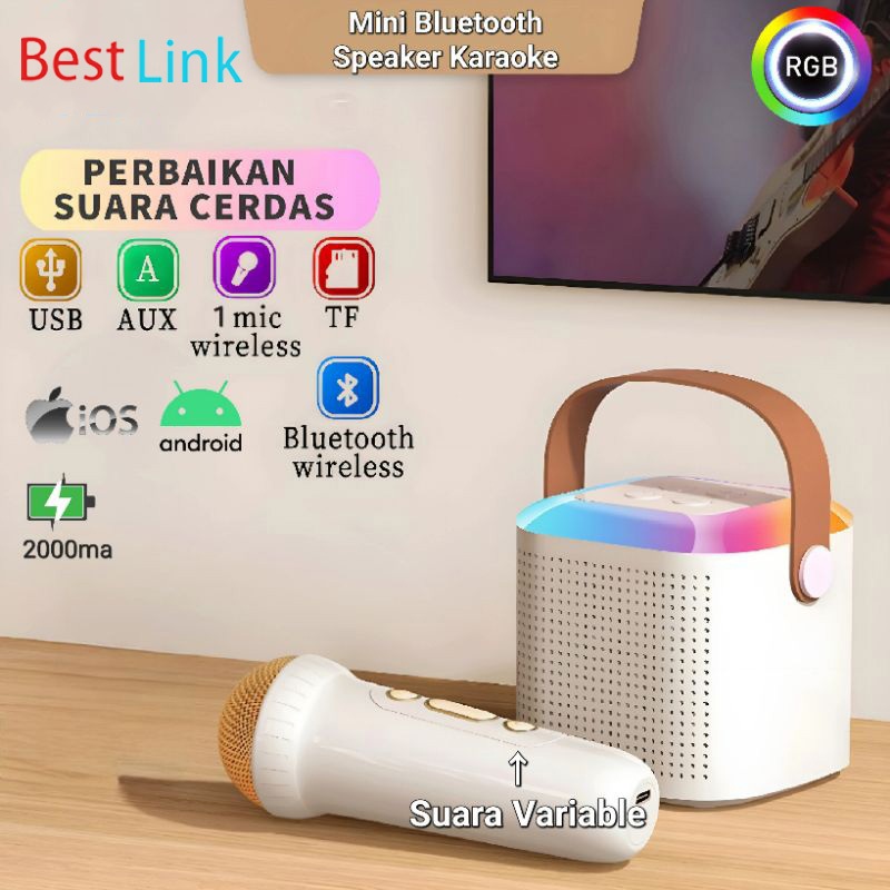 Jual Speaker Bluetooth Karaoke 2Mic 1 Set Karaoke speaker ktv Cute ...