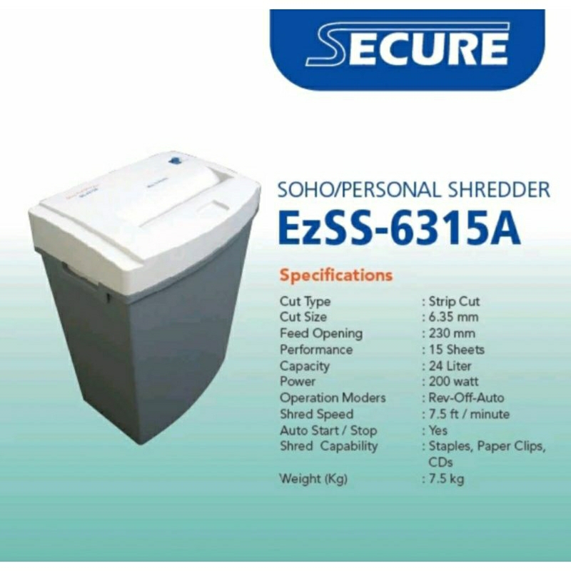 Jual SECURE EzSS-6315A - Paper Shredder / Mesin Penghancur Kertas ...