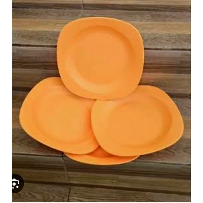 Jual Large deep plate orange 4pcs piring tupperware | Shopee Indonesia