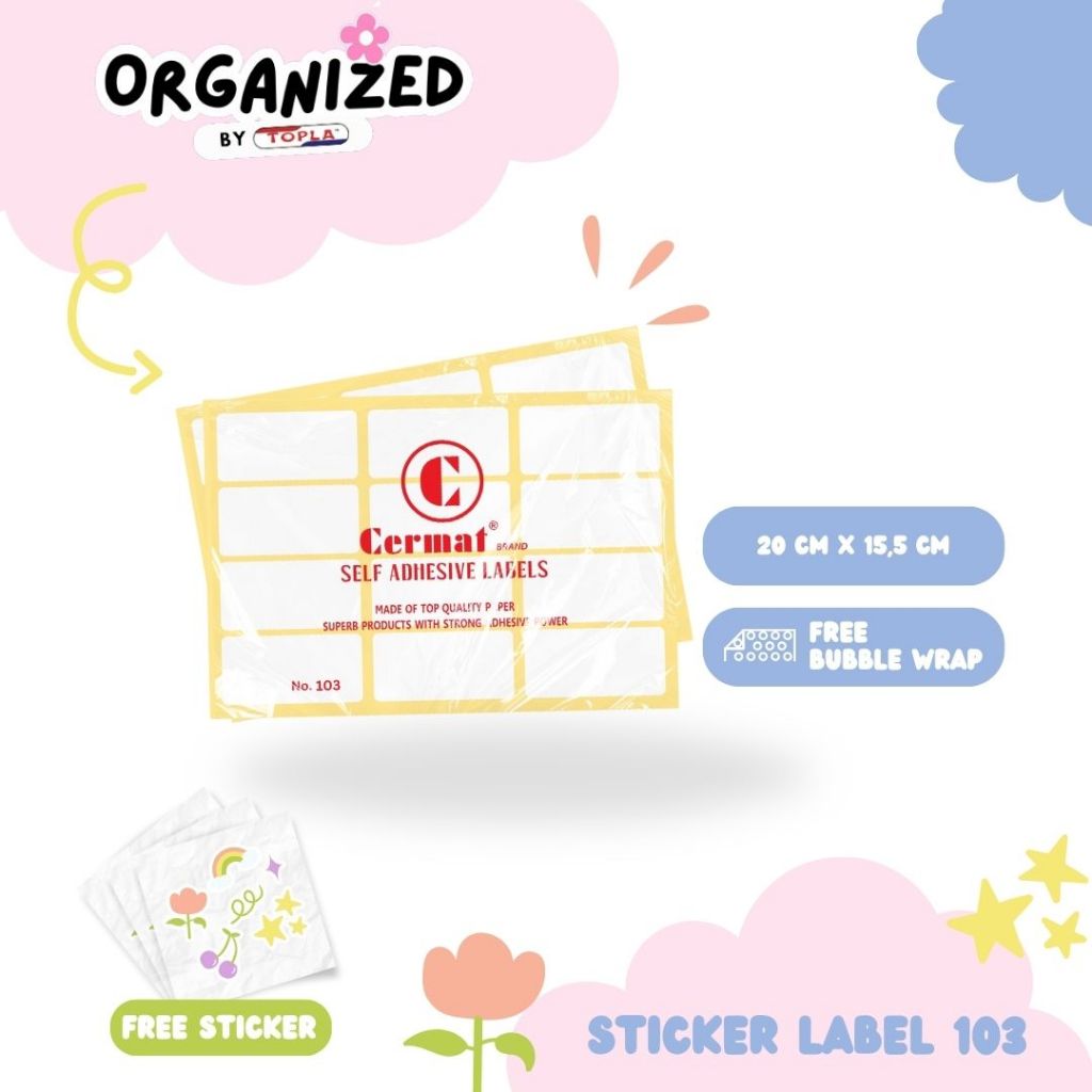 Jual TOPLA Stiker Label 103 cermat /Label Nama / Label Perbaikkan Topla ...